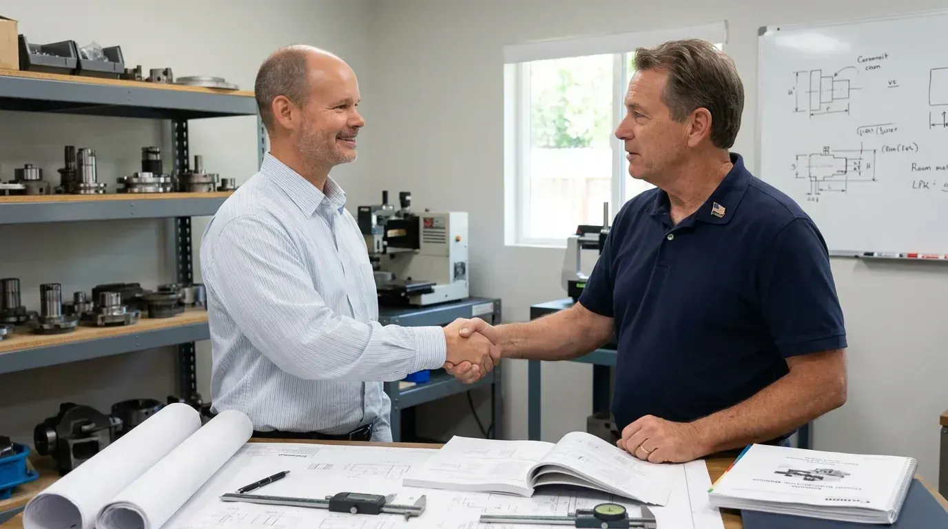 Aaron Belchamber advising a veteran small business owner